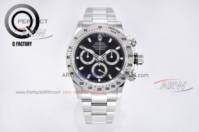 Clone QF factory Rolex Daytona V3 for sale  black dial  904L stainless steel  Rolex 4130 movement 